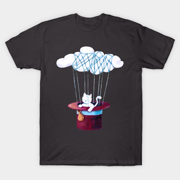 The Cat Travelling in Dreams T-Shirt by Timone